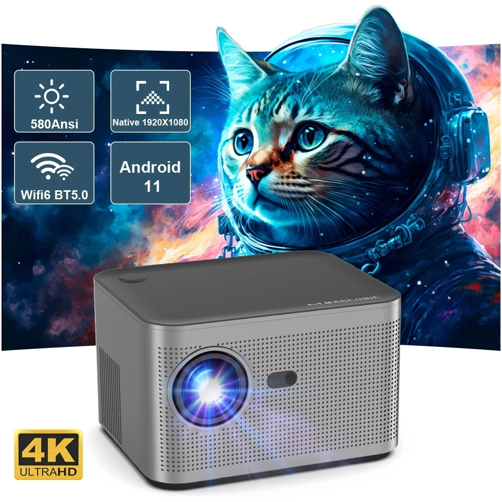 Salange Hy350 Proiettore Full Hd 1080P 4K Android 11.0 Led Home Theater 500Ansi Electronic Focus Bt5.0 Proiettore Home Cinema