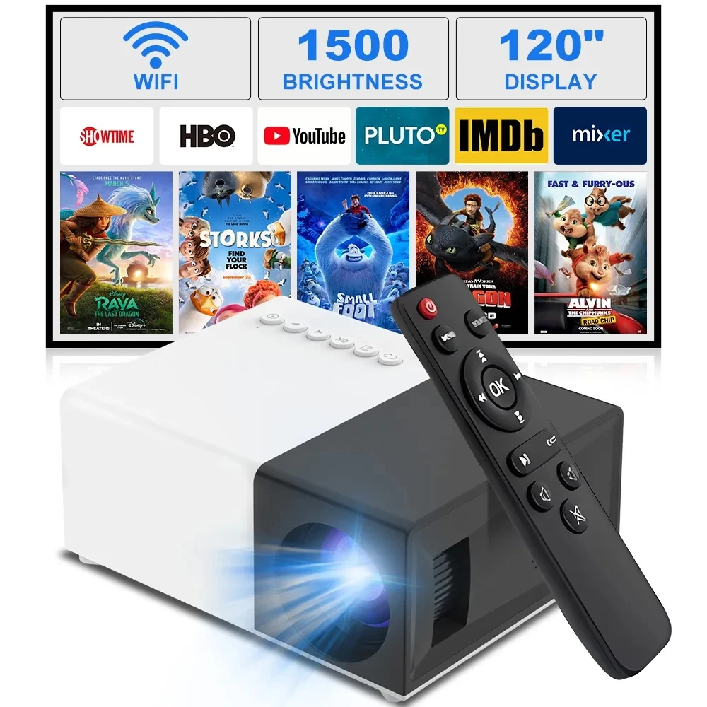 Salange J9C Mini Proiettore 1000 Lumen 800*480 Pixel 3.5Mm Audio Hdmi Usb Led Proiettore Home Media Player Versione Android