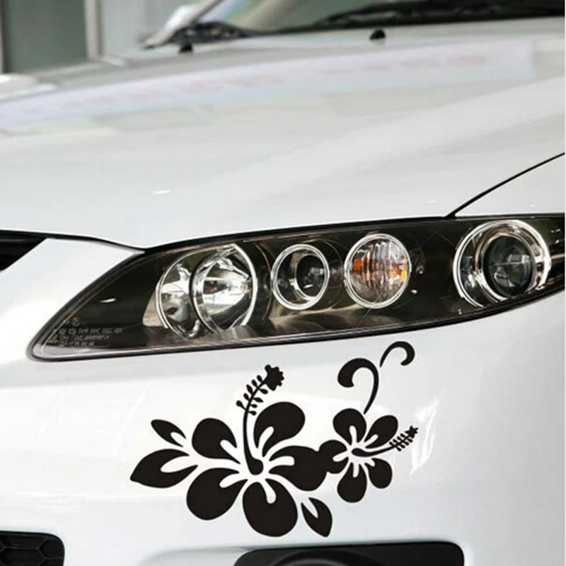 New Car Styling Hibiscus Flowers Car Sticker Accessori Per La Decorazione Tropicale Per Volkswagen Polo Suzuki Kia Rio Focus 2 Cruze