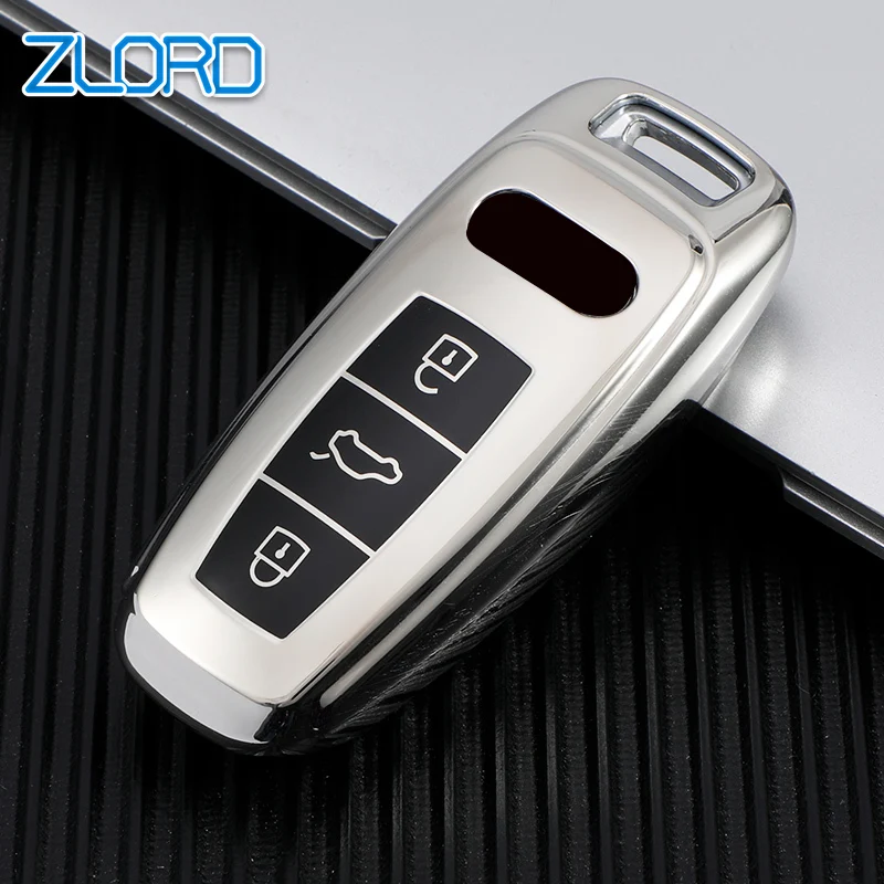 Per Audi Per Audi A6 A7 A8 E-Tron Q5 Q7 Q8 C8 D5 Soft Tpu Car Remote Key Case Cover Shell Protector Holder Fob Accessori