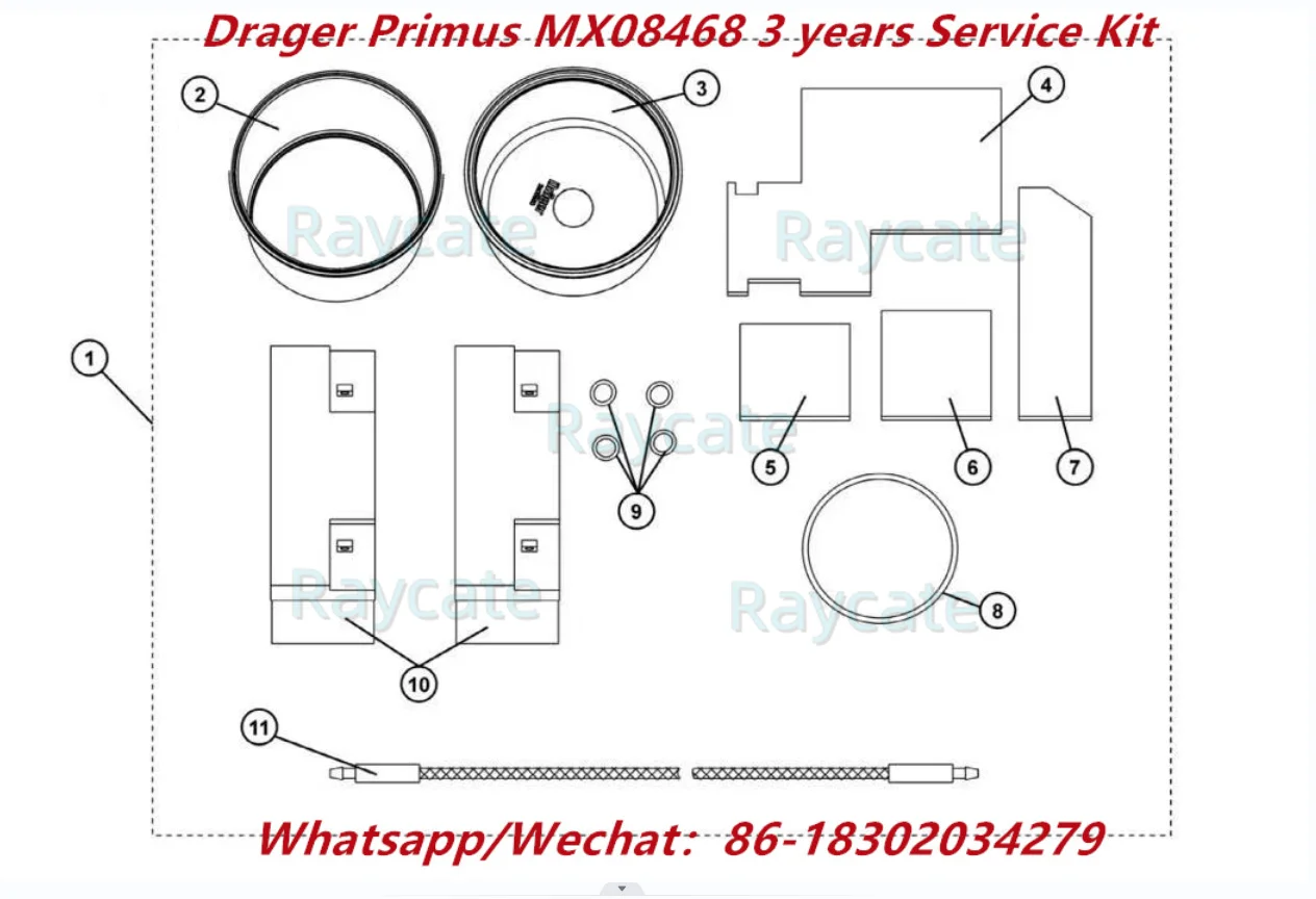 Nuovo Kit Originale Mx08468 Drager Primus 3 Anni (Batteria Non Inclusa)