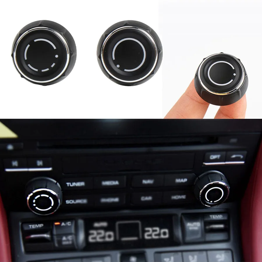 Car Center Console Audio Volume Knob Cover For Porsche Cayenne Panamera Macan Boxster 911 718 918 Cd Control Switch Button