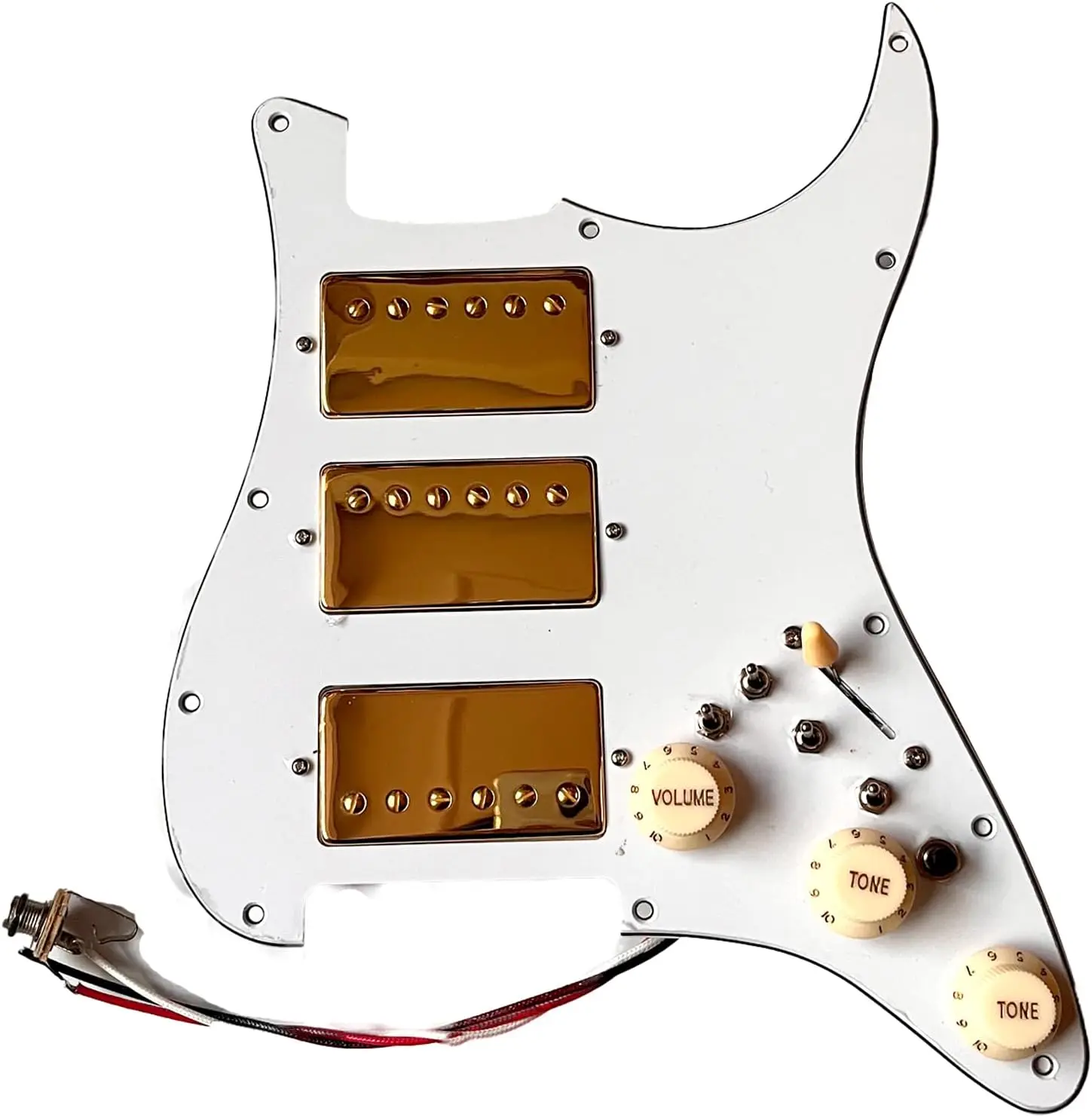 Hhh Pickguard Precablato Alnico 5 Humbucker Gold Pickup Coil Split Multi Switch Per Chitarra Elettrica St