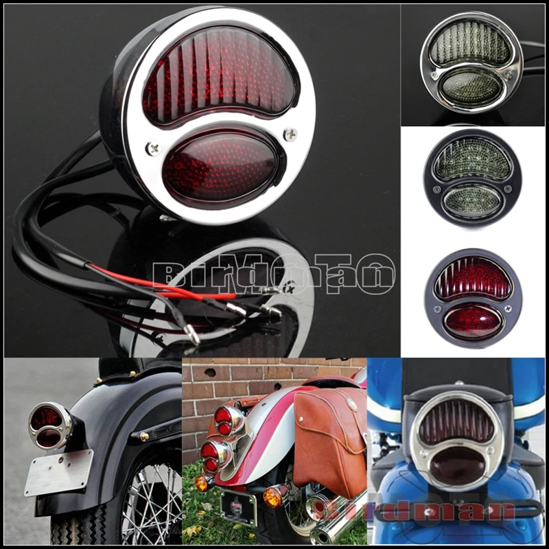 Motorcycle 12V Led Taillight Rear Brake Stop Red Light Tail Lamp For Honda Suzuki Harley Yamaha Bmw Bobber Chopper Cafe Racer