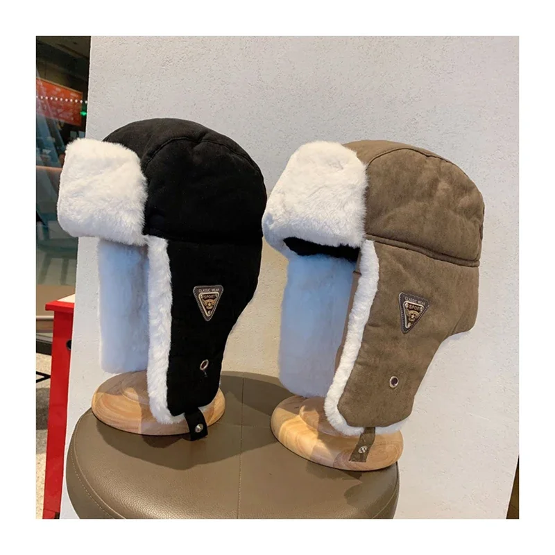 2023 Pilot Winter Hat Outdoor Russian Hat Women'S Fashion Hat Labeling Pilot Men'S Hémien Coful Eslimah Warm Bomber Rapper Ushanka