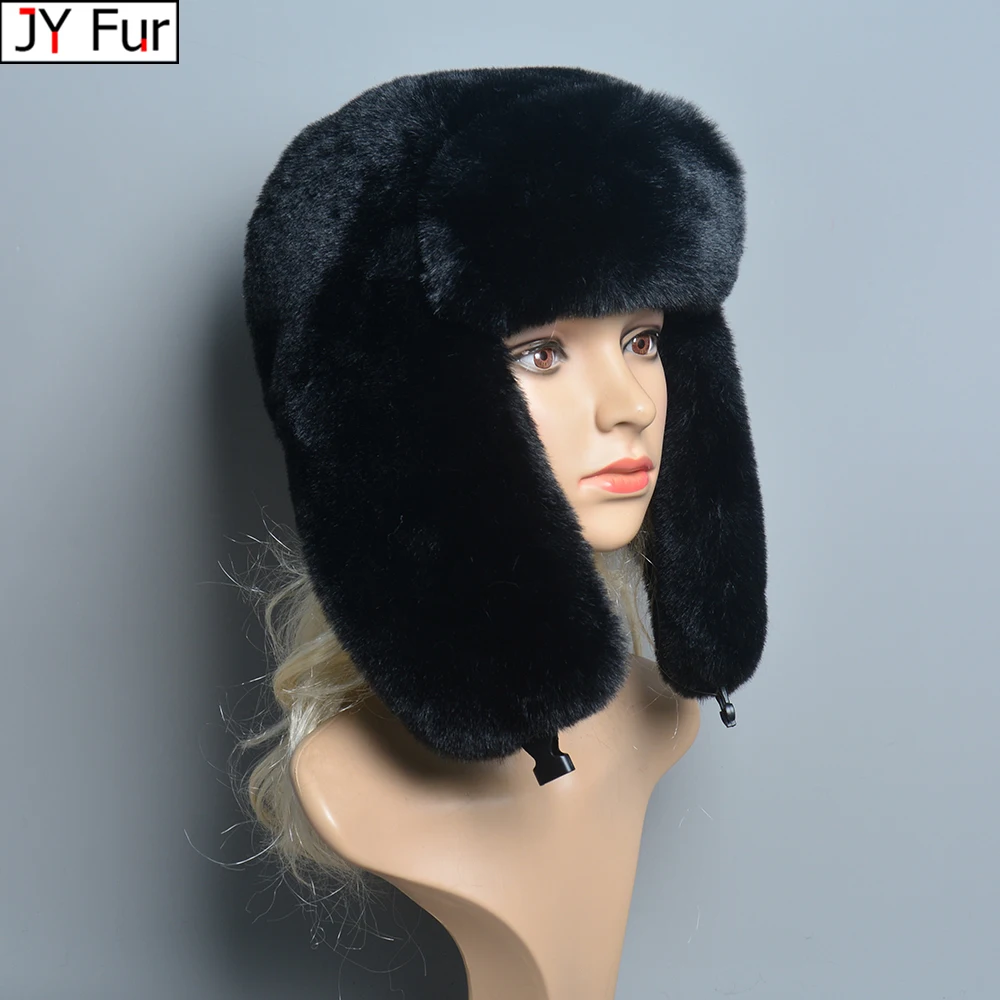 Pilot Winter Hat Outdoor Ski Cappello Russo Per Donna Ushanka Warm Trapper Cap Plaid Bomber Men Hat Faux Fur Earflap Cap