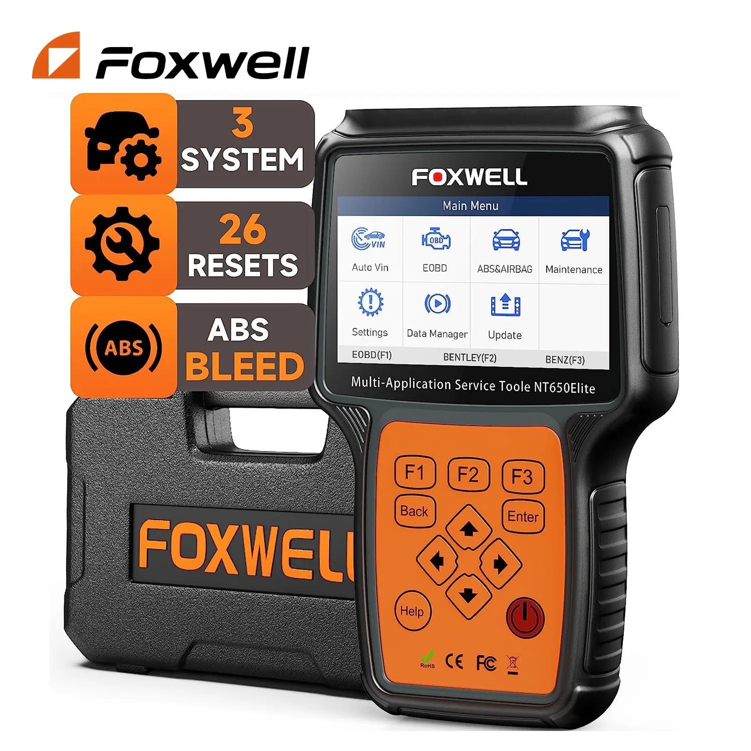 Scanner Per Auto Obd2 Foxwell Nt650 Elite Strumento Di Scansione Bidirezionale Motore Abs Srs Lettore Di Codici Airbag 26 Reset Strumento Diagnostico 