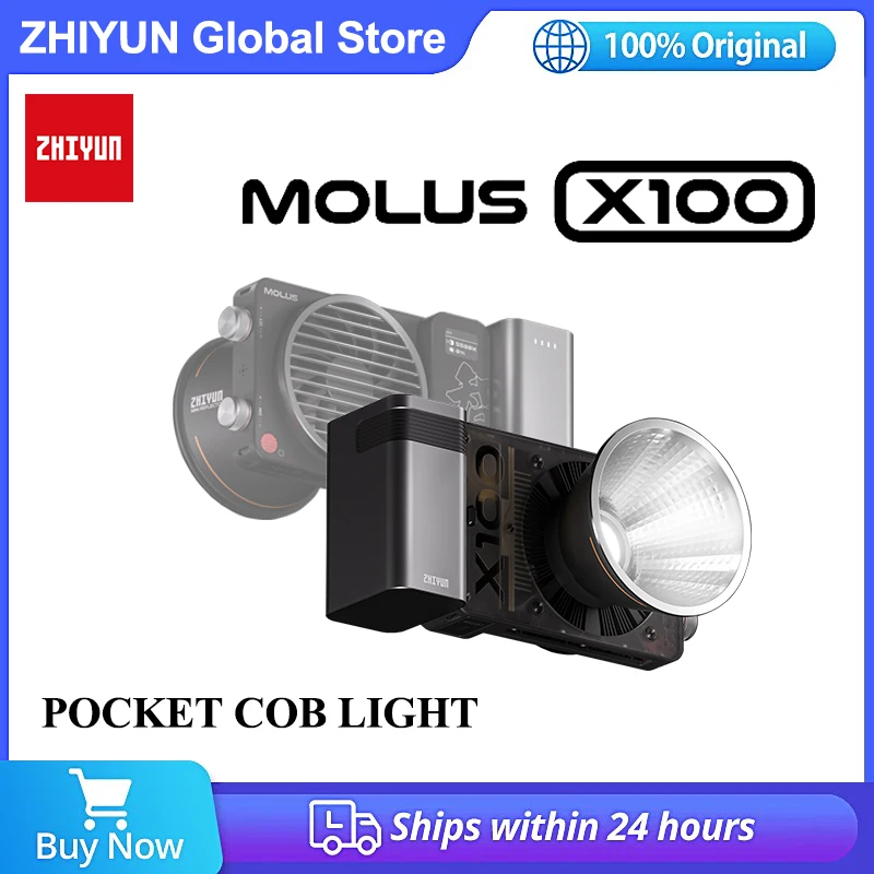 Zhiyun Molus X100 Led Light 100W 2700-6500K Pocket Cob Light Per Studio Fotografico Per Youtube/Tiktok