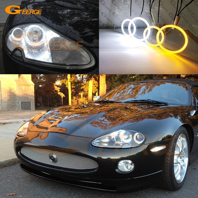 Per Jaguar Xk8 Xkr X100 1996-2006 Eccellente Smd Ultra Luminoso Led Angel Eyes Halo Rings Kit Day Light Accessori Auto
