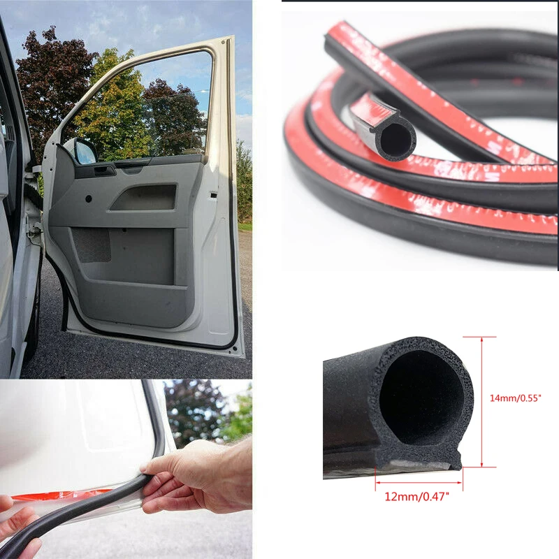 Per Vw T5 T5.1 T6 Transporter Extra Cab Door Seal Upgrade 12X14Mm D-Shape Car Door Seal Strip