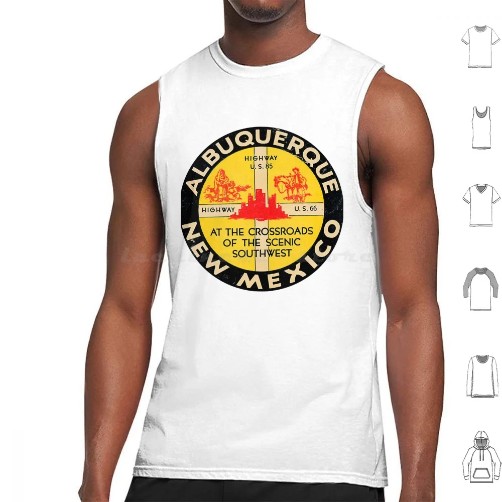Apollo New Mexico Route 66 Canotte Vintage Gilet Senza Maniche Apollo New Mexico Route 66 Vintage Road Trip Retro