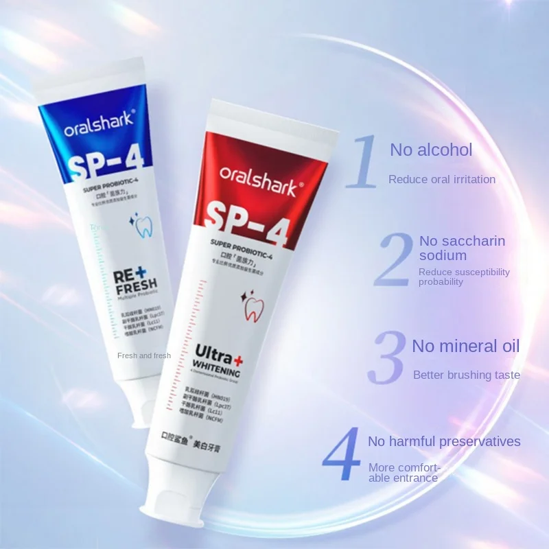 Oralshark Original Sp4 Dentifricio Sbiancante Dentifricio Correzione Denti Sbiancante Denti Viola Non Invasivo Sbiancante Cura Dei Denti