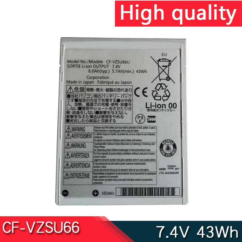 Batteria Per Laptop Cf-Vzsu66U 7.4V 43Wh Per Panasonic Toughbook Cf-C1 Tutte Le Serie