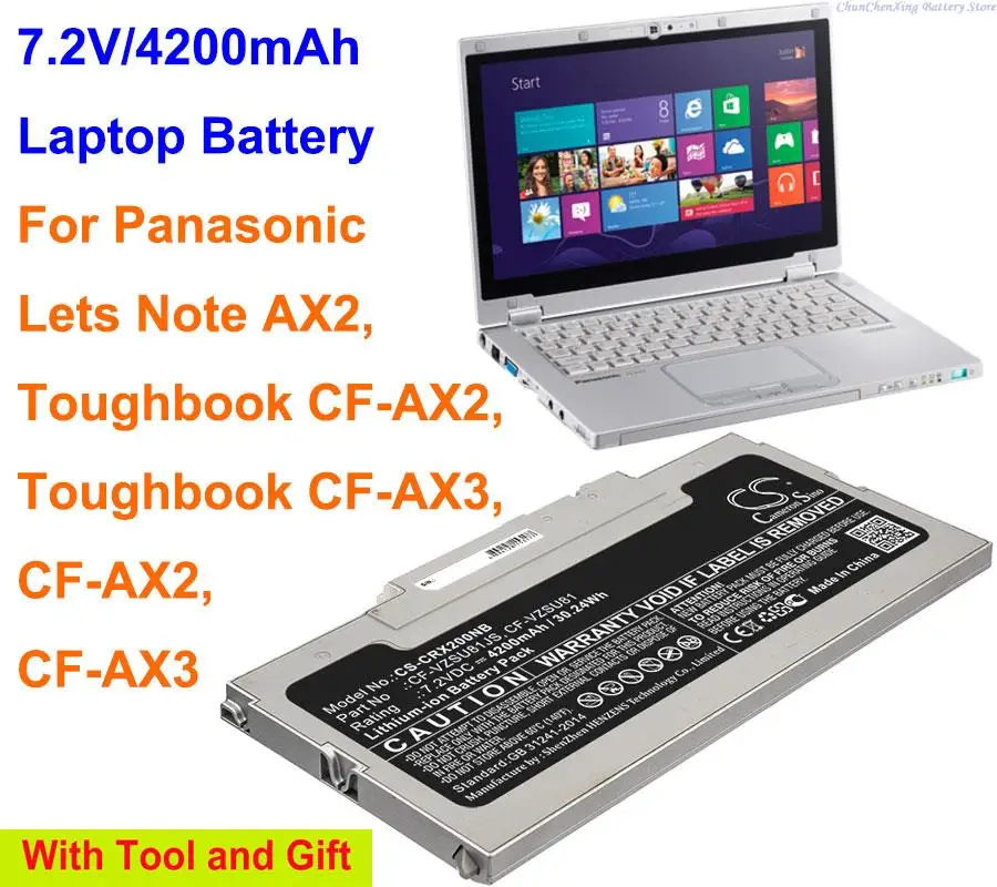 Batteria Per Laptop Orangeyu 4200Mah Cf-Vzsu81, Cf-Vzsu85 Per Panasonic Cf-Ax2, Cf-Ax3,Lets Note Ax2,Toughbook Cf-Ax2, Cf-Ax3