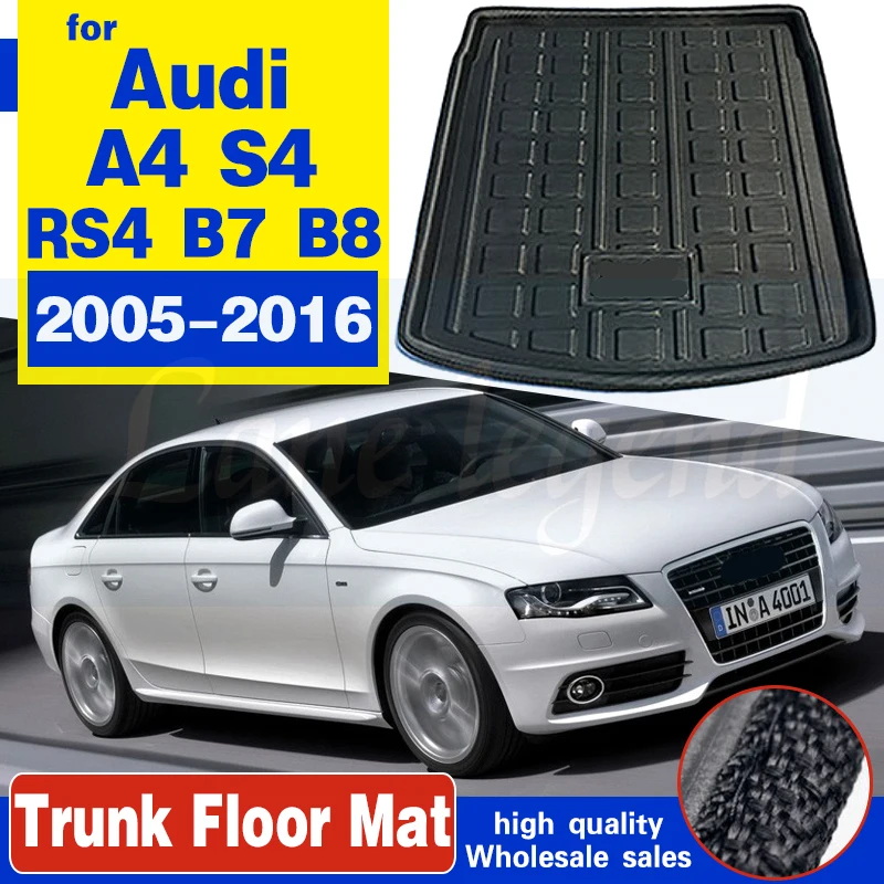 Per Audi A4 S4 Rs4 B7 B8 Berlina Berlina 2005-2016 Car Rear Boot Liner Trunk Cargo Mat Tray Floor Carpet Fango Pad Protector