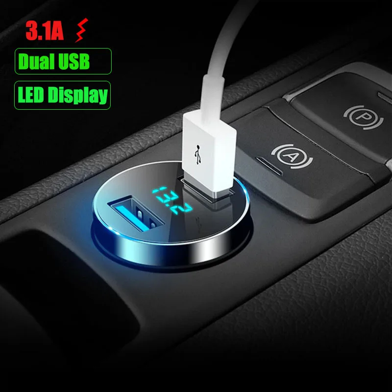3.1A Doppio Caricatore Per Auto Usb Display A Led Per Chevrolet Volt Malibu Camaro Cobalt Orlando Spark Colorado Bolt Onix Traverse Blazer