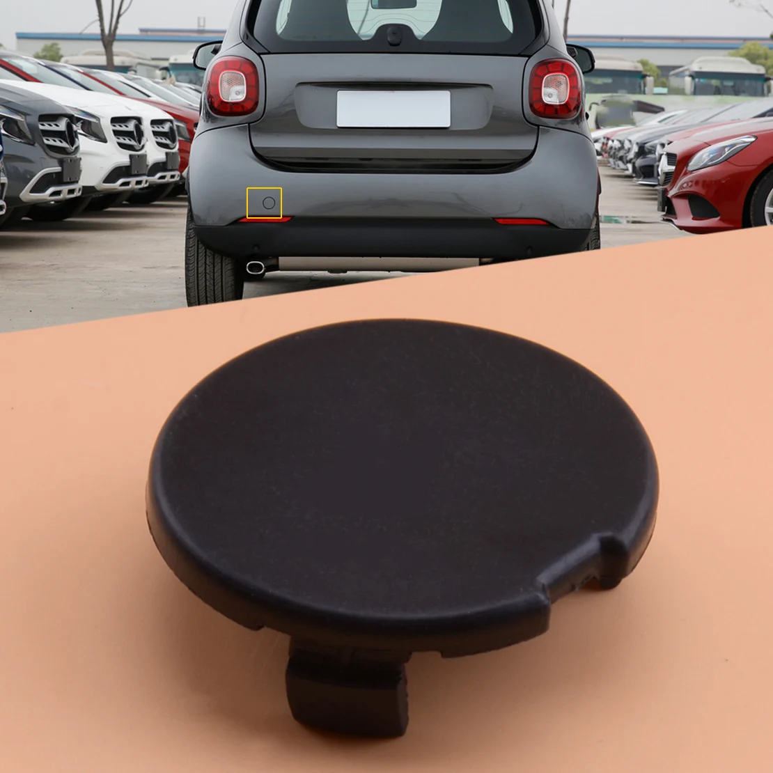 Paraurti Posteriore Di Traino Gancio Occhio Tappo Di Copertura Misura Per Smart Fortwo 453 2016 2017 2018
