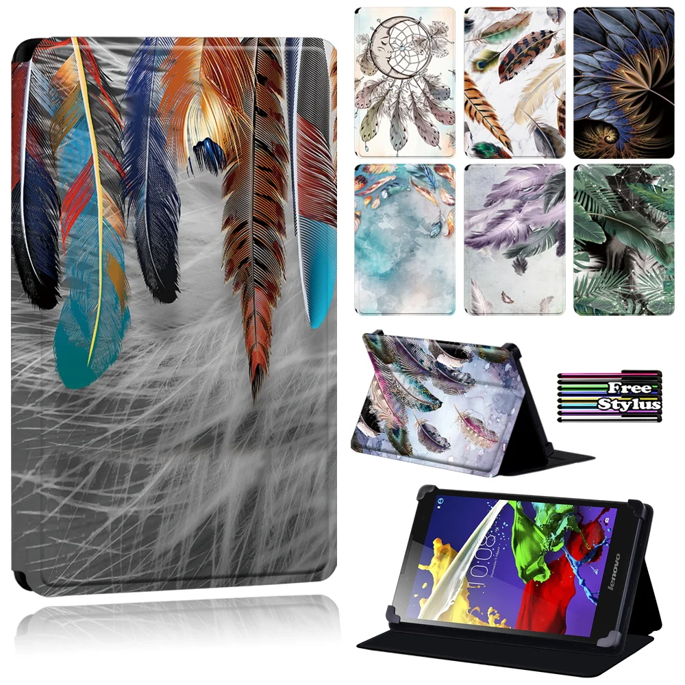 Custodia Per Tablet Piuma Per Lenovo Tab 2(A7-10/A7-10F)/Tab 2 A8/A10-70/Tab 3 7 Essential/Tab 3 10.1/Tab 4(8/8 Plus/10 /10 Plus) Penna