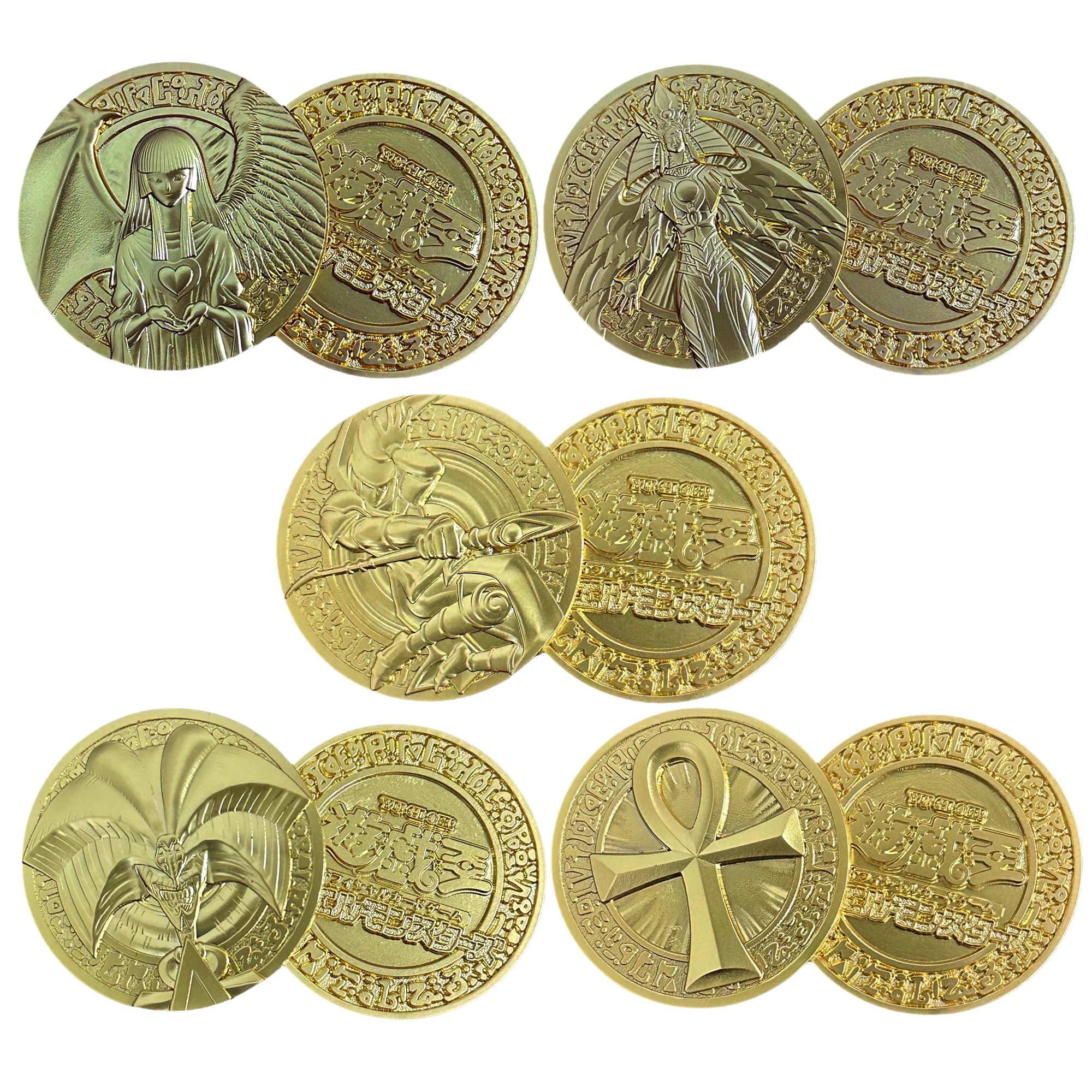 Fai Da Te Yu-Gi-Oh! 25Th Anniversary Metal Gold Coin Blue Eyes White Dragon Collection Monete Commemorative Relief Anime Gift Toys