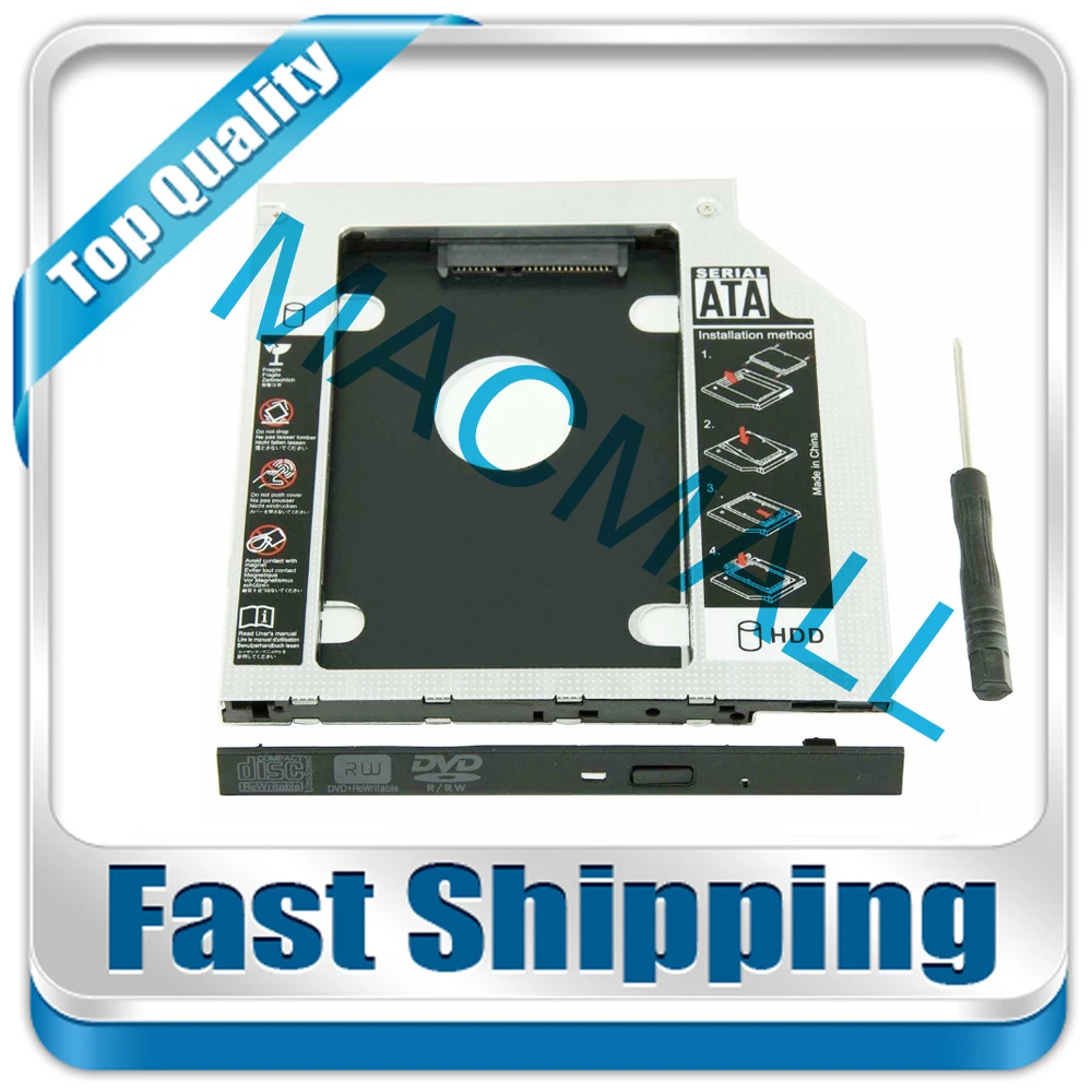 Nuovo Per Dell Inspiron 15 5000 5100 5555 5558 5559 3521 3558 3576 5570 9.5Mm 2 ° Disco Rigido Sata Hdd Ssd Caddy