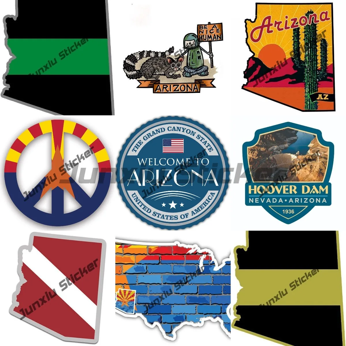 Arizona Home Decal Arizona Usa State Nature Emblem Car Bumper Sticker Decal Arizona Flag Map Sticker Arizona Firefighter Cross