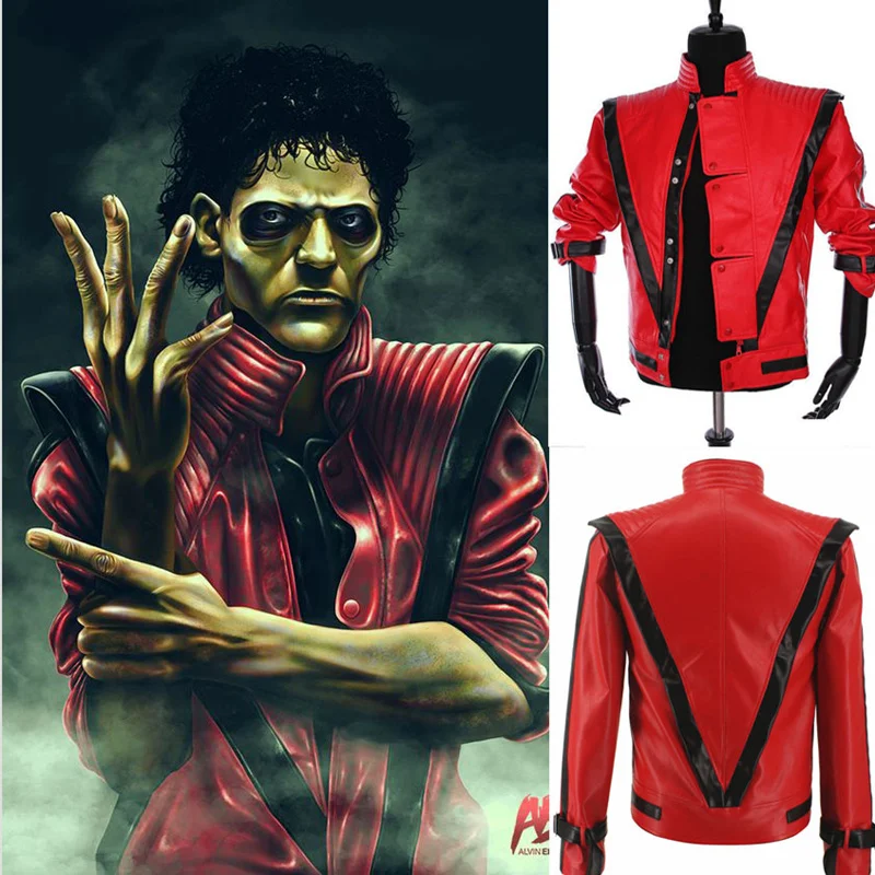 Michael Jackson Punk Red Thriller Jacket Mj Casual Su Misura In Stile Americano Moda Cappotto Outwear Imitazione Su Misura