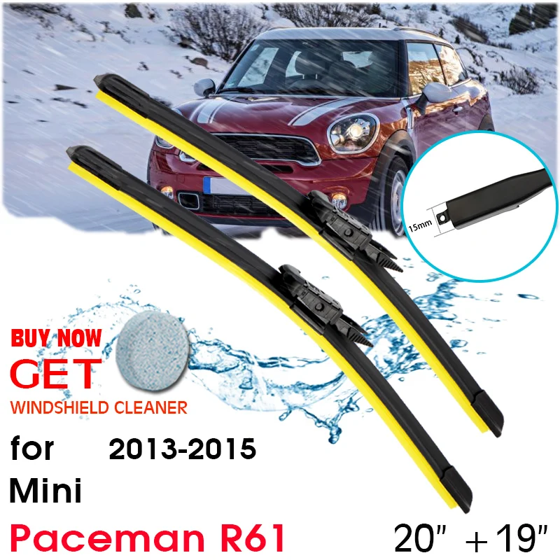 Car Wiper Blade Window Windshield Rubber Silicon Refill Wiper For Mini Paceman R61 2013-2015 Lhd/Rhd 20"+19" Car Accessories