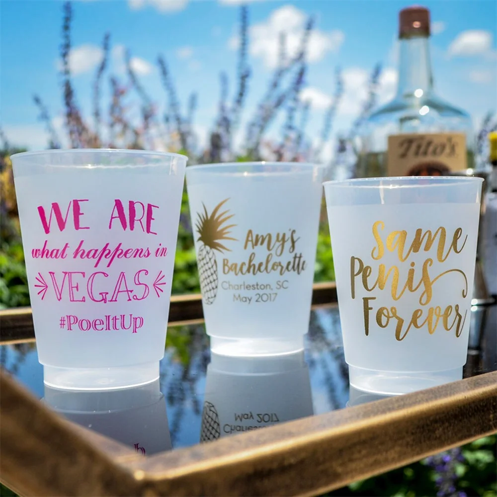 Tazze Infrangibili Per Addio Al Nubilato, Coppe Frost Flex, Tazze Per Matrimoni, Bomboniere Personalizzate, Tazze Per Feste Smerigliate, Tazze Stampat