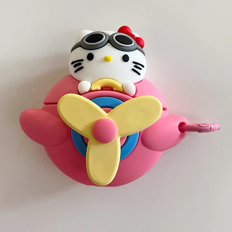 Cute Rotate Airplane Hello Kitty Adatto Per Airpods Pro Case 1/2 Generation Apple Bluetooth Headphone Case Airpods3 Girls Gift