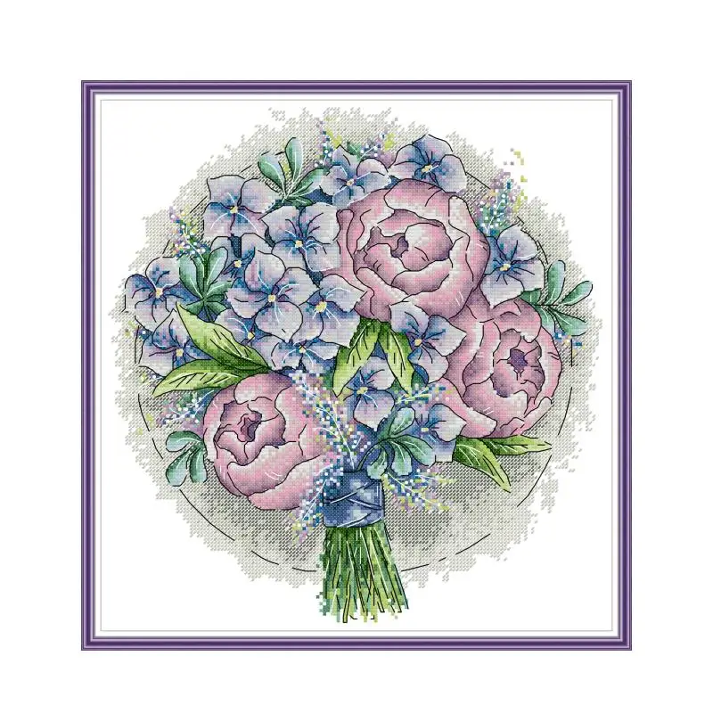 Bouquet-Dream Kit Punto Croce, Punto Croce, Ricamo, Punto Croce, Tela, Fai Da Te, Fatto A Mano, 14Ct, 11Ct