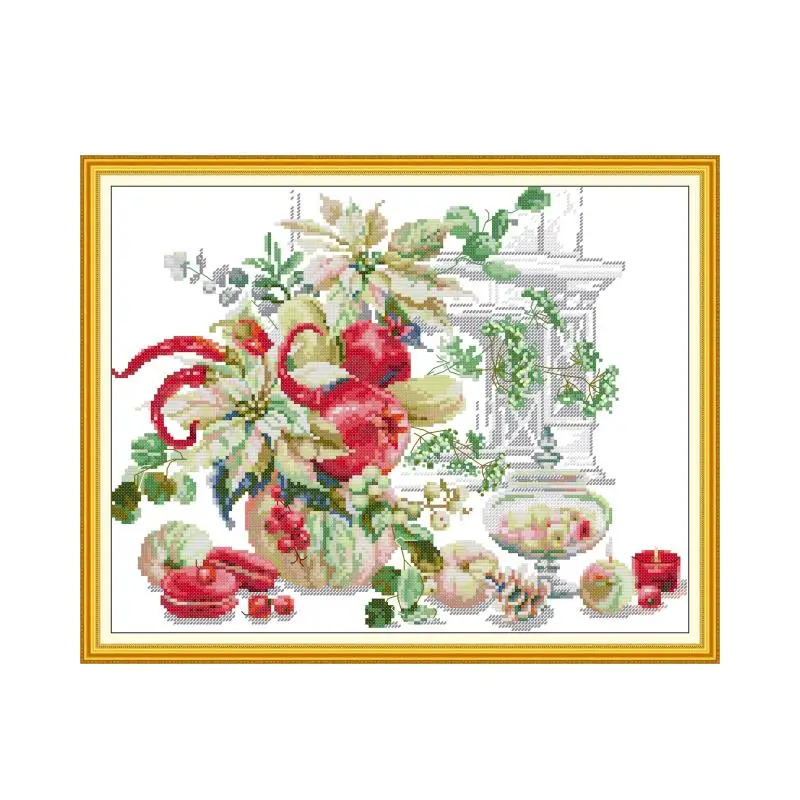 Kit Punto Croce Bouquet Bacche Invernali, Ricamo Punto Croce, Ricamo Fatto A Mano, Punto Croce, Punto Croce, Tela, 14Ct
