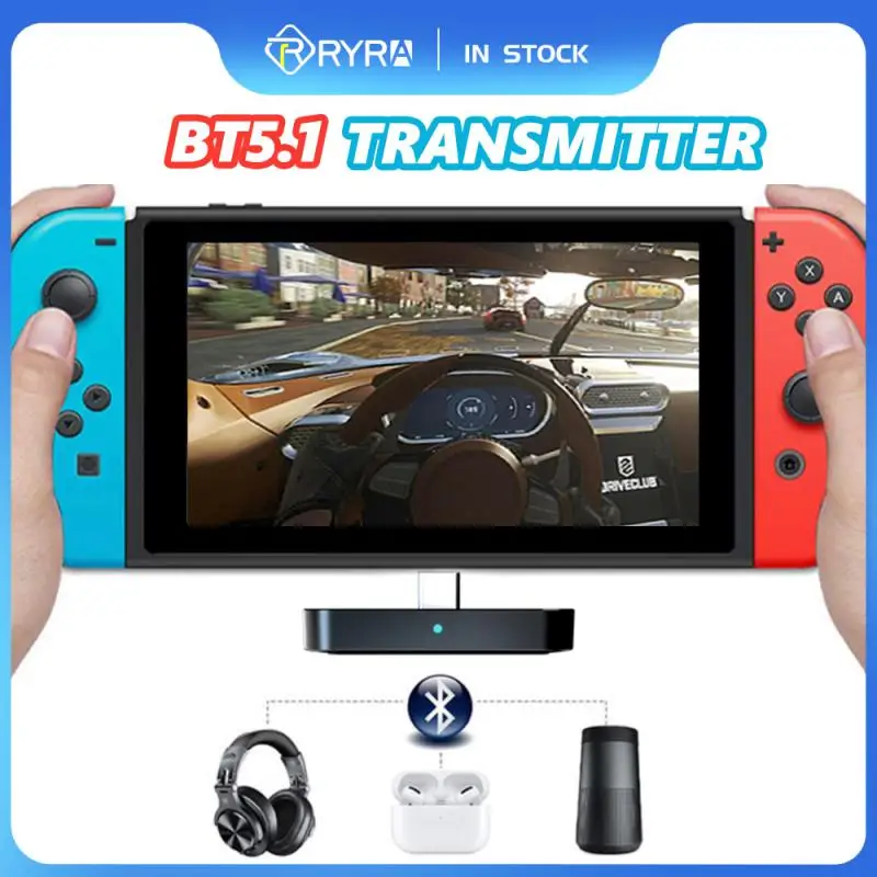 Ryra Bluetooth 5.1 Adattatore Trasmettitore Audio Wireless Type-C Per Nintendo Switch Ns Oled Switch Lite Ps4 Pc Computer Laptop Tv