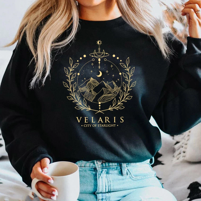 Felpa Velaris A Corte Di Spine E Rose Sarah J Maas Felpa Con Cappuccio Night Court Maglione Felpe Velaris City Of Starlight Sjm