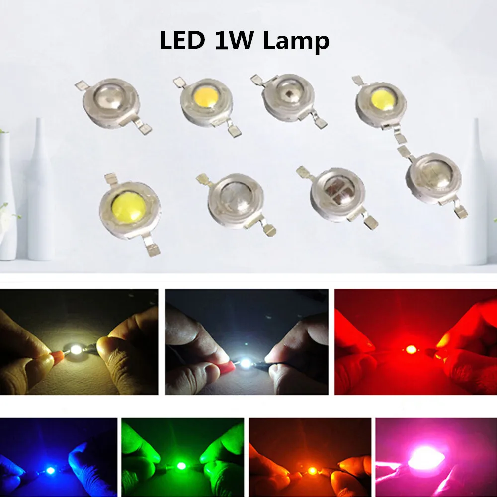 10Pcs Led Chip 1W Warm Cool White Rosso Blu Verde Giallo Ir Full Spectrum Cob Grow Lamp Per 1W Watt Light Flashlight Stage Beads