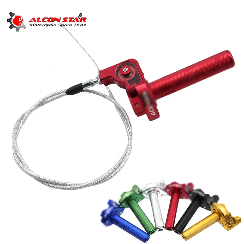 Alconstar- 7/8 ''Manubrio Moto Ac Grip Acceleratore Quick Twister + Cavo Per Honda Crf230 Cr80 Kawasaki Klx Dit Pit Bike