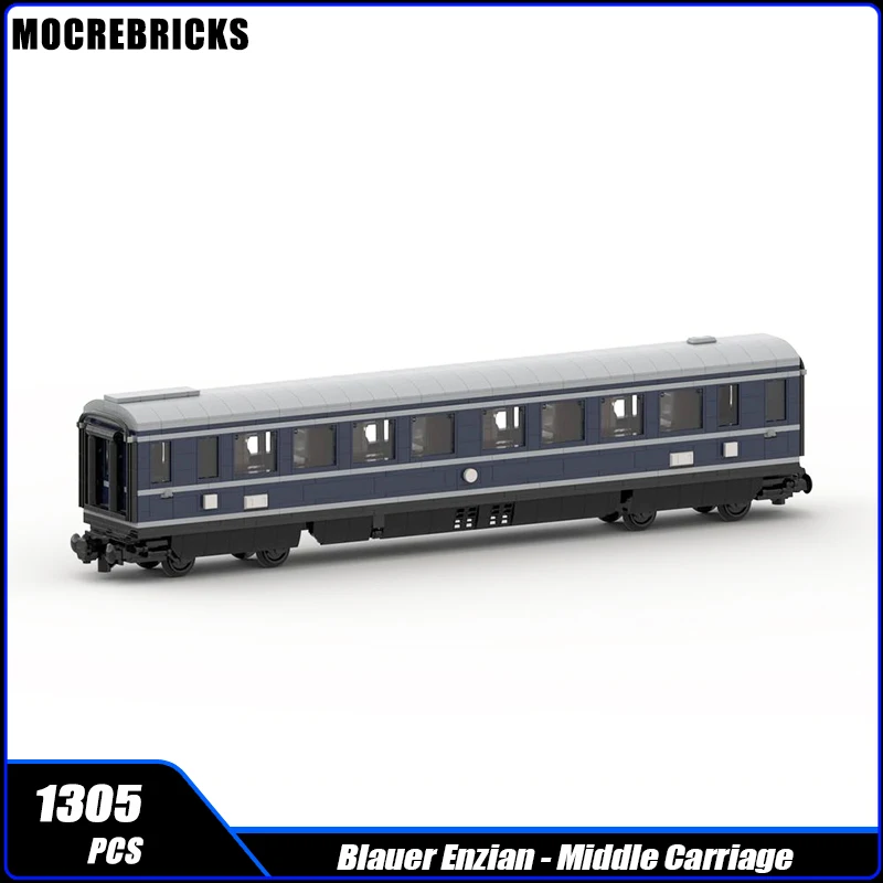 Moc-134330 City German Federale Railways Train Blauer Enzian - Middle Carriage Building Block Assembly Model Brick Toy Gifts