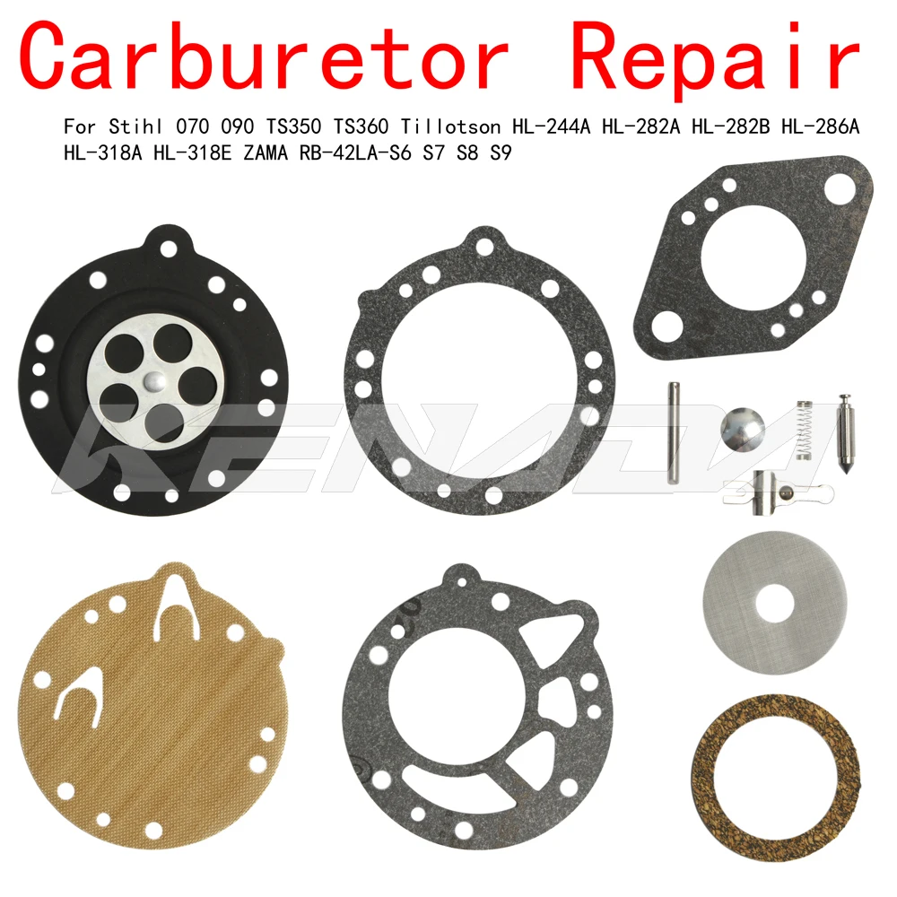Kit Di Riparazione Carburatore Per Stihl 070 090 Ts350 Ts360 Tillotson Hl-244A Hl-282A Hl-282B Hl-286A Hl-318A Hl-318E Zama Rb-42La-S6
