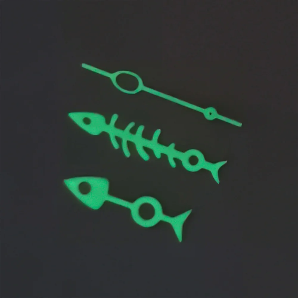 Nuovo Nh35 Hands Fishbone Green Luminous Watch Accessori Per Orologi Da Polso Per Parti Di Movimento Nh35/ Nh36/4R/7S