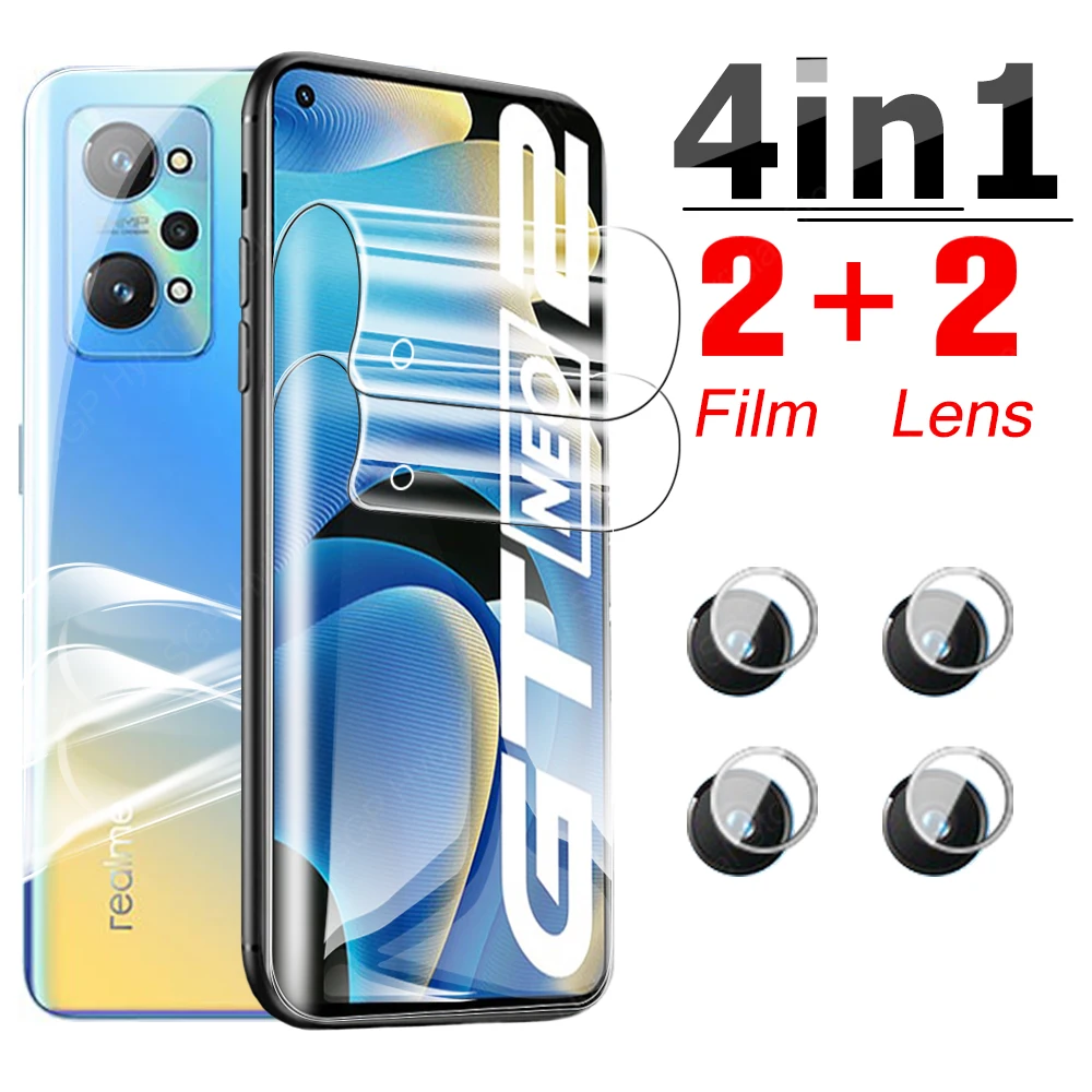 Pellicola Salvaschermo 4 In 1 Hydrogel Per Realme Gt Neo2 Protettiva Su Gt Neo 2 Explorer Master G T 5G Hd Camera Lens Protection