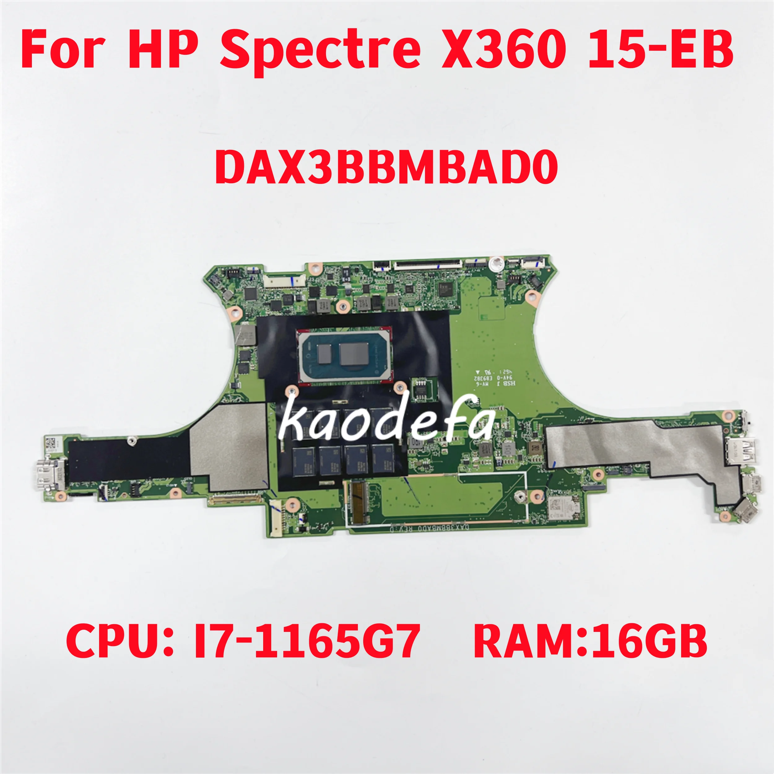 Scheda Madre Muslimex Per Hp Spectre X360 15-Eb 15T-Eb Cpu Della Scheda Madre Del Computer Portatile: I7-1165G7 Ram:16Gb 100% Test Ok