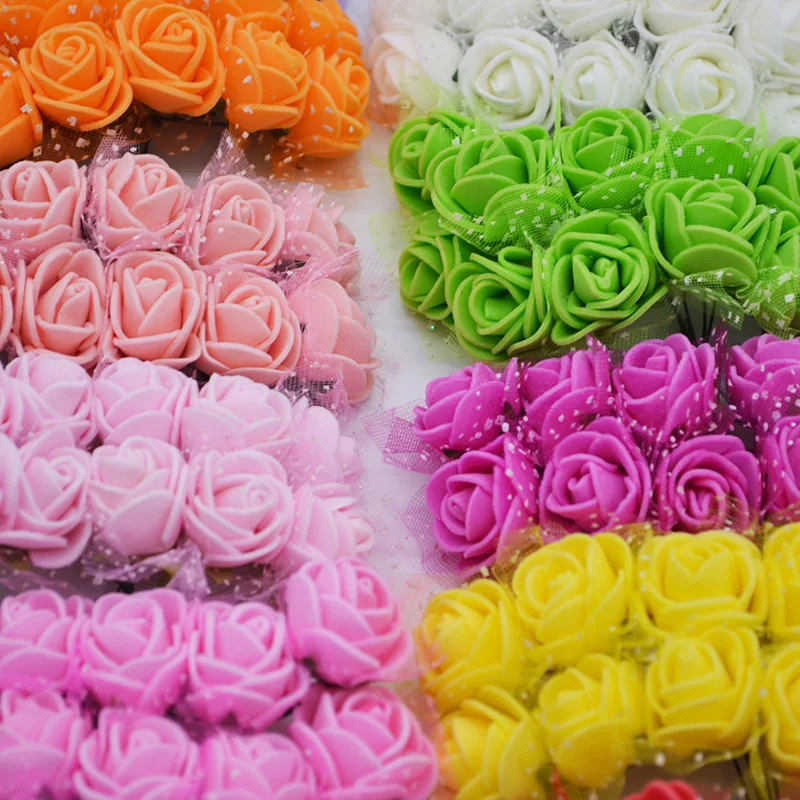144Pcs Fake Mini Foam Roses Fiori Artificiali Per Matrimoni Decorazione Floreale Fai Da Te Capodanno Regalo Di San Valentino Rosas Artificial Rose