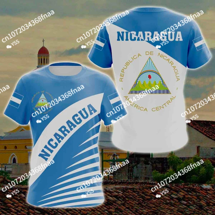 T-Shirt Nicaragua Fai Da Te Nome Personalizzato Gratuito Numero Nicaragua T-Shirt Flag Nicaragua University Print Abbigliamento Da Uomo