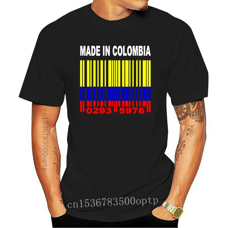 Nuovo Made In Colombia Bandiera Nazionale Colombiana Numeri Di Codici A Barre Personalizzati T-Shirt Y81