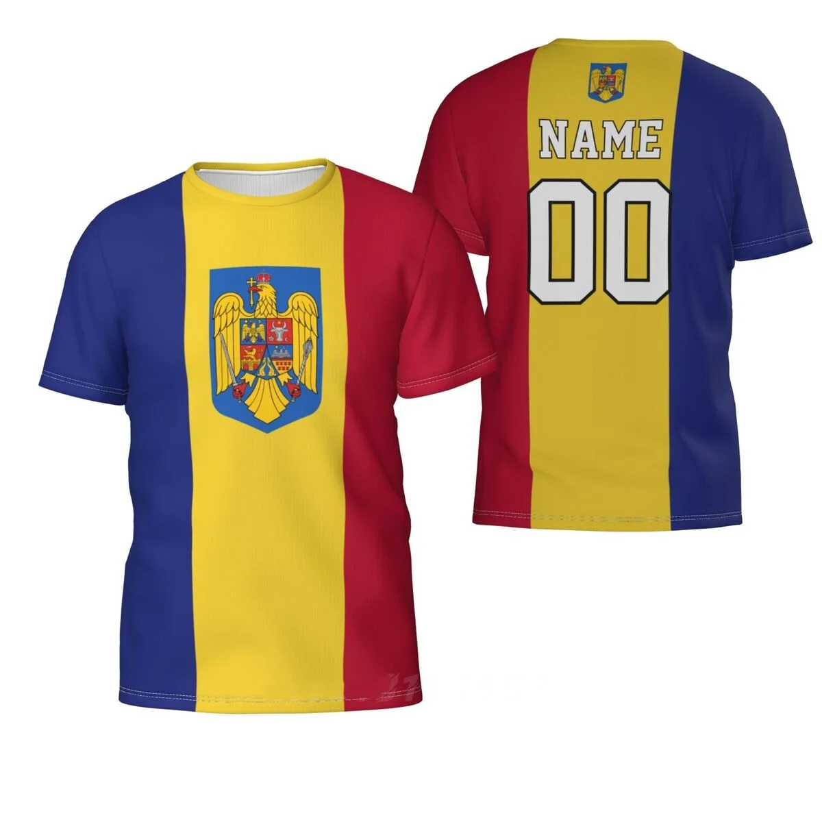 Nome Personalizzato Numero Romania Bandiera Del Paese 3D T-Shirt Abbigliamento T-Shirt Uomo Donna T-Shirt Top Per Tifosi Di Calcio Regalo Taglia Usa