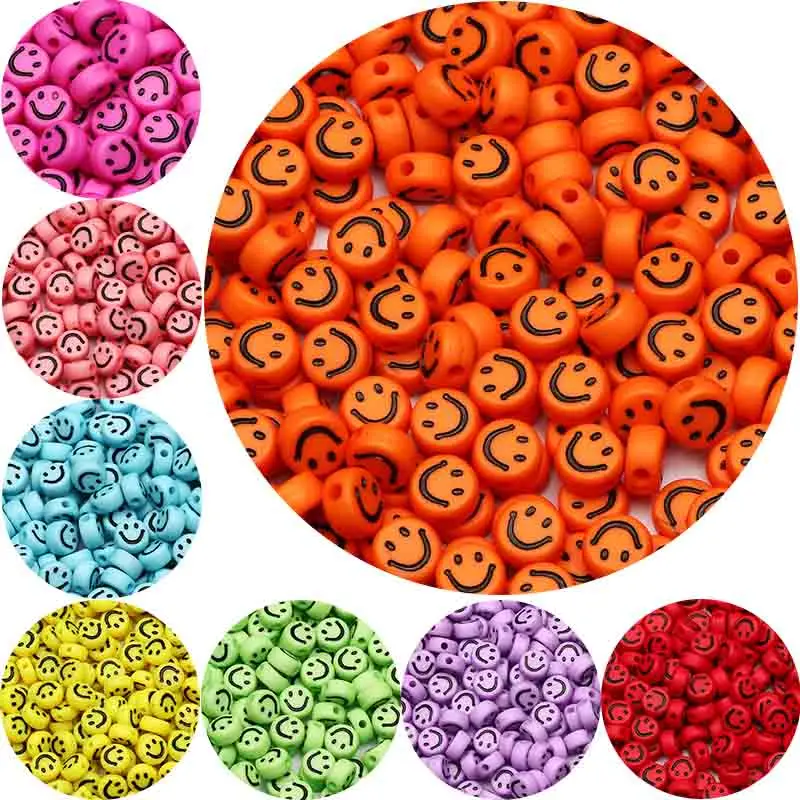 Perline Acriliche Di Colore Tondo Sorriso Fascini Perline Distanziatore Per Bambini Bracciali Collane Gioielli Fai Da Te Fare Accessori Risultati