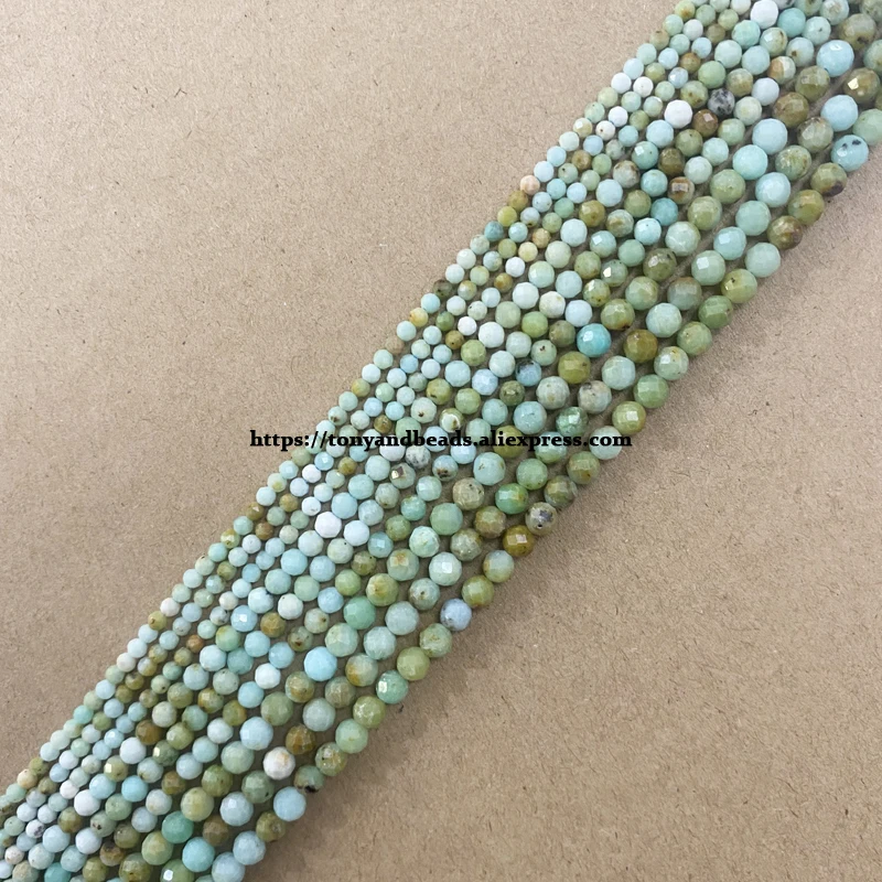 Pietra Semipreziosa 2 3 4Mm Piccoli Tagli Di Diamanti Sfaccettati Chrysoprase Giada Perline Allentate Rotonde 15 "Scegli Le Dimensioni Per La Creazion