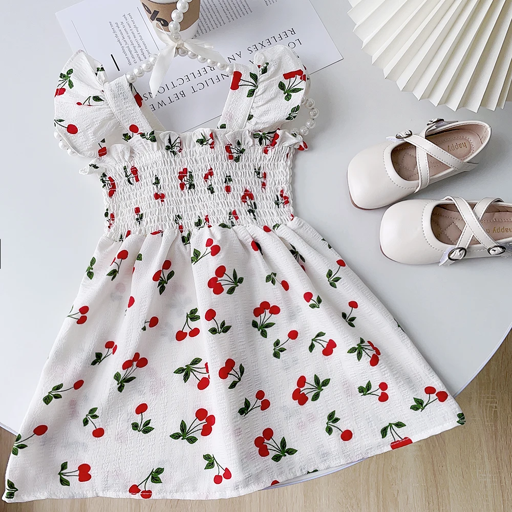 Melario Girls Dress Summer New Fly Sleeve Children'S Princess Dress Kids Print Beach Vacation Dresses Neonate Abiti Casual