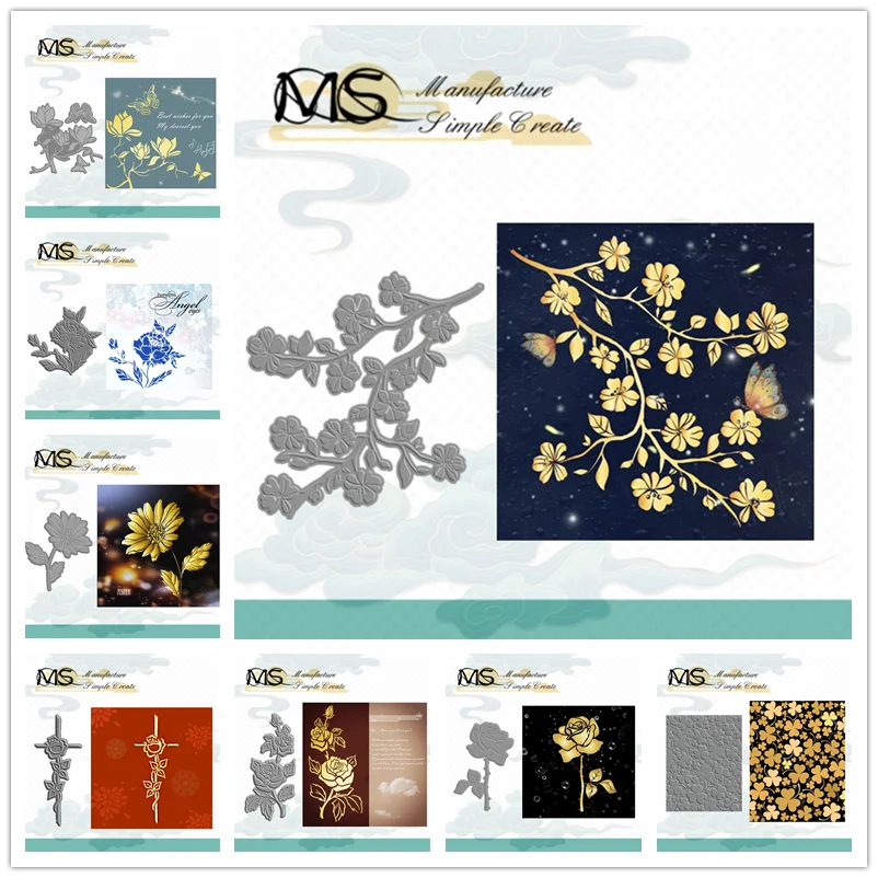2023 Flower Hot Foil Cross Rose Mother Love Plates Sfondo Scrapbooking Frames Card Craft No Clear Timbri Metal Cutting Dies