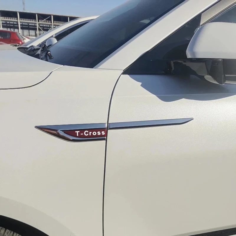 Accessori Auto Per Vw T-Cross Tcross Side Doors Leaf Board Side Label Side Leaf Plate Decorazione Paillettes Adesivi In Metallo