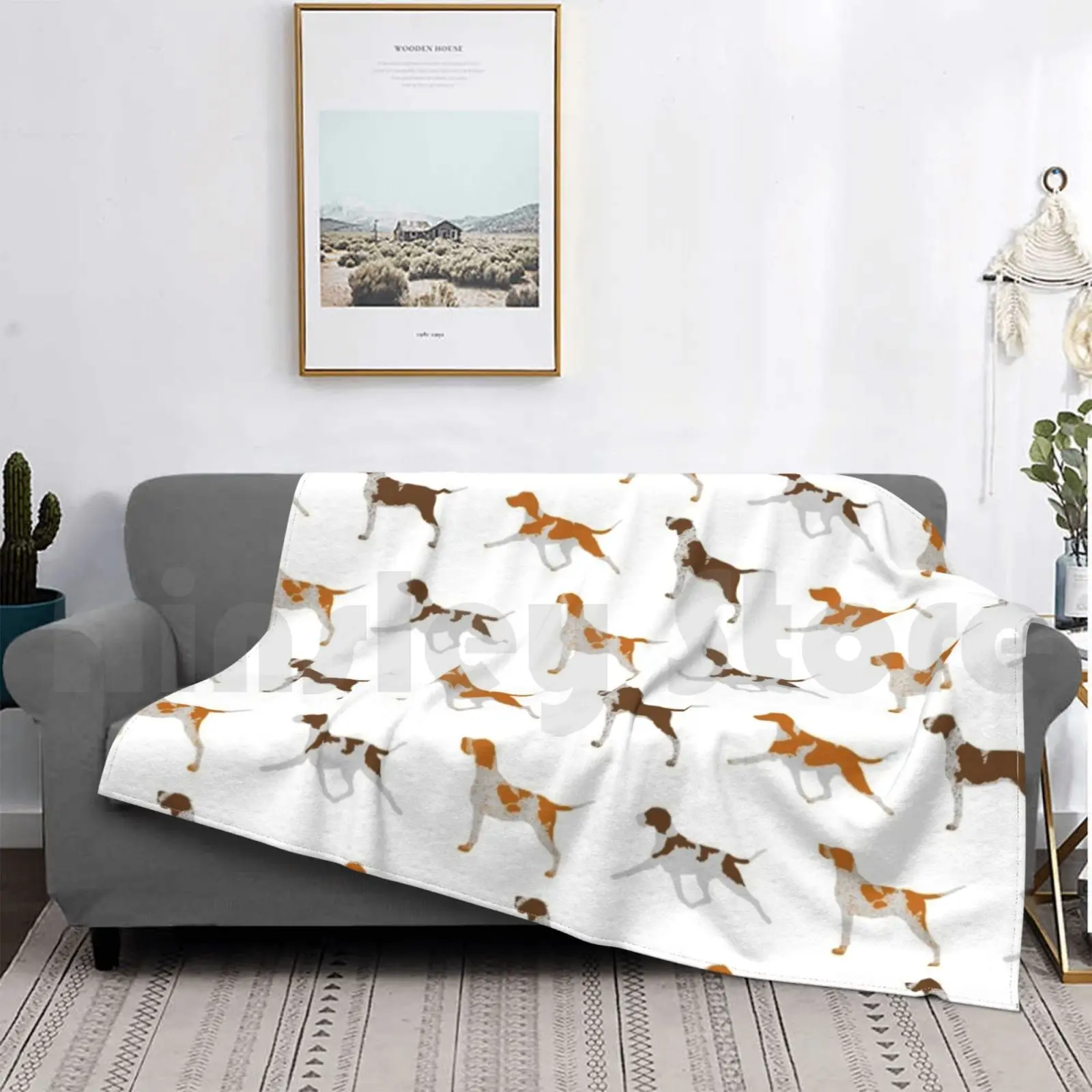 Bracco Italiano Coperta Moda Personalizzata Bracco Italiano Bracco Italiano Italiano Bracco Cane Arancione E Bianco